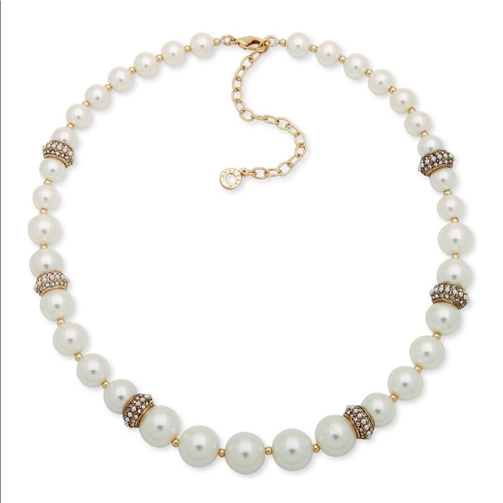 Anne Klein Gold-Tone Pearl Collar Necklace
